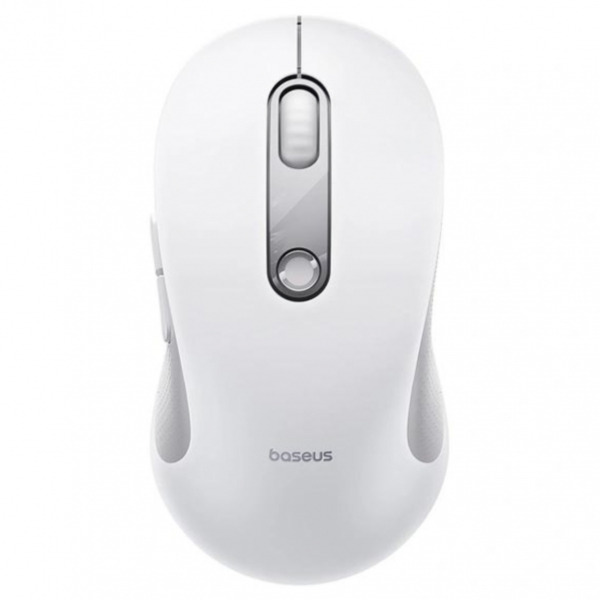 Mouse Wireless Baseus F02, 1600DPI, BT / Wi-Fi, Alb B0203302