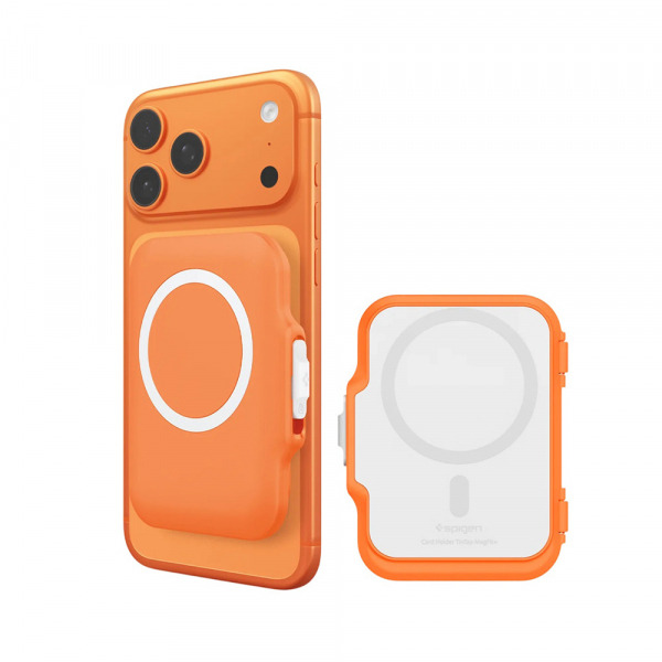 Portofel MagSafe, Spigen, TinTap MagFit+, Portocaliu AFA11380