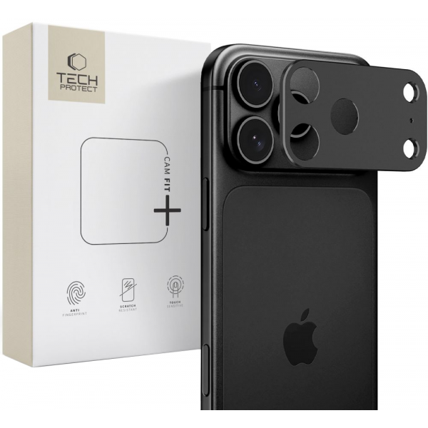 Rama protectie Camera Spate Tech-Protect Camalloy Fit+ pentru Apple iPhone 18 Pro Max, Aluminiu, Neagra