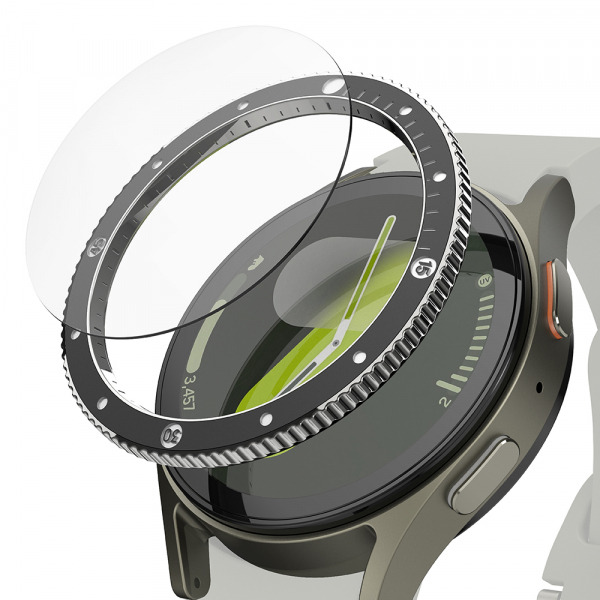 Rama Protectie Ringke Premium Styling pentru Samsung Galaxy Watch7 40mm, Model 2, Neagra