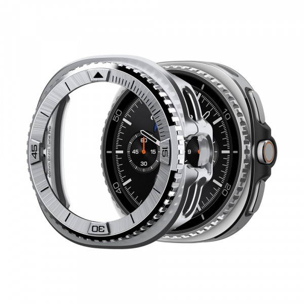 Rama Protectie Spigen Tune Pro Pilot pentru Samsung Galaxy Watch8 Classic, Argintie ACS10017