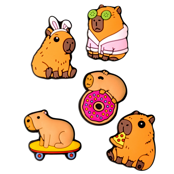 Sticker 3D OEM Capybara pentru Husa Telefon / Tableta, Set 5 bucati, Multicolor